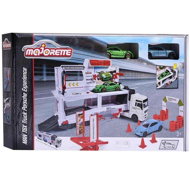 Majorette Man Tgx Truck Porsche Experience With 2 cars Model lorry
