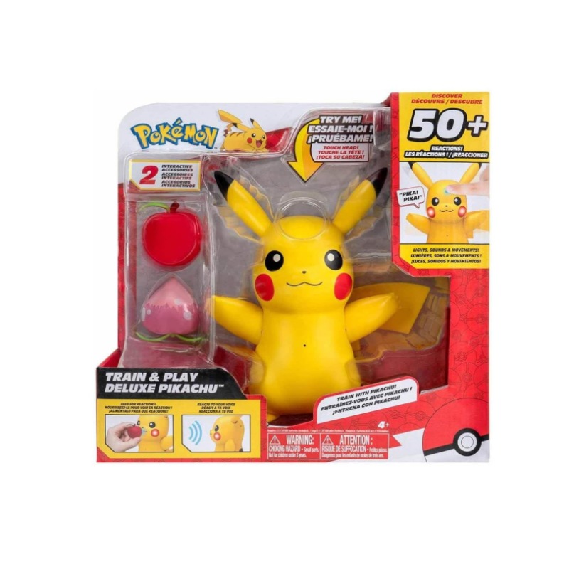 Pokemon Train and Play Deluxe Pikachu 4. 5 Inch Figure