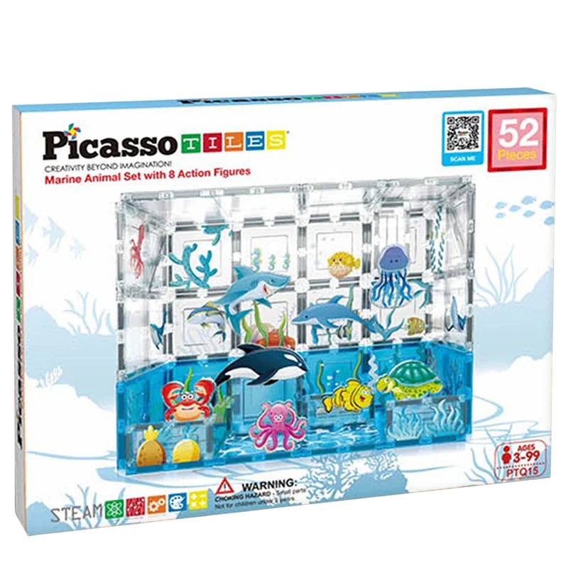 Picasso Magnetic Tiles Aquarium 52pcs