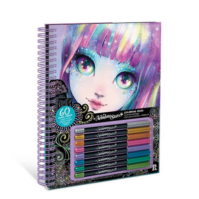 Nebulous Stars Black Pages Coloring Book Isadora