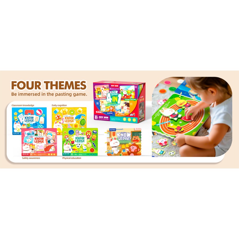 Children Knowledge Campus Awareness Sticker Book Blue