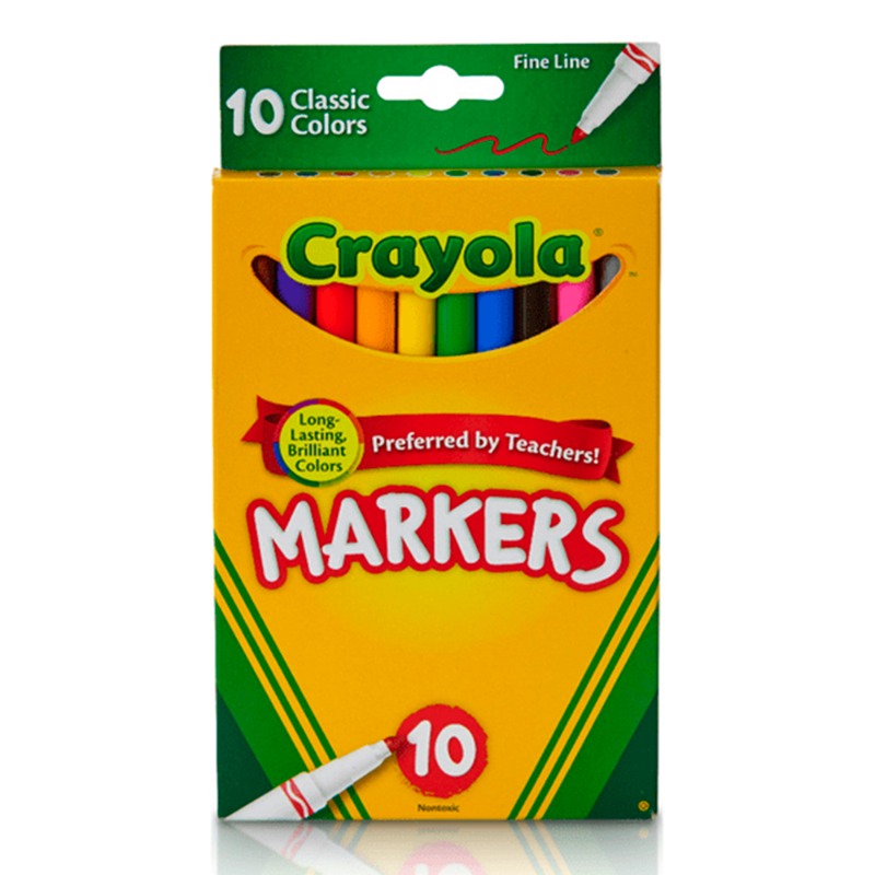 Crayola Fine Line Markers Classic Colors -10 Count