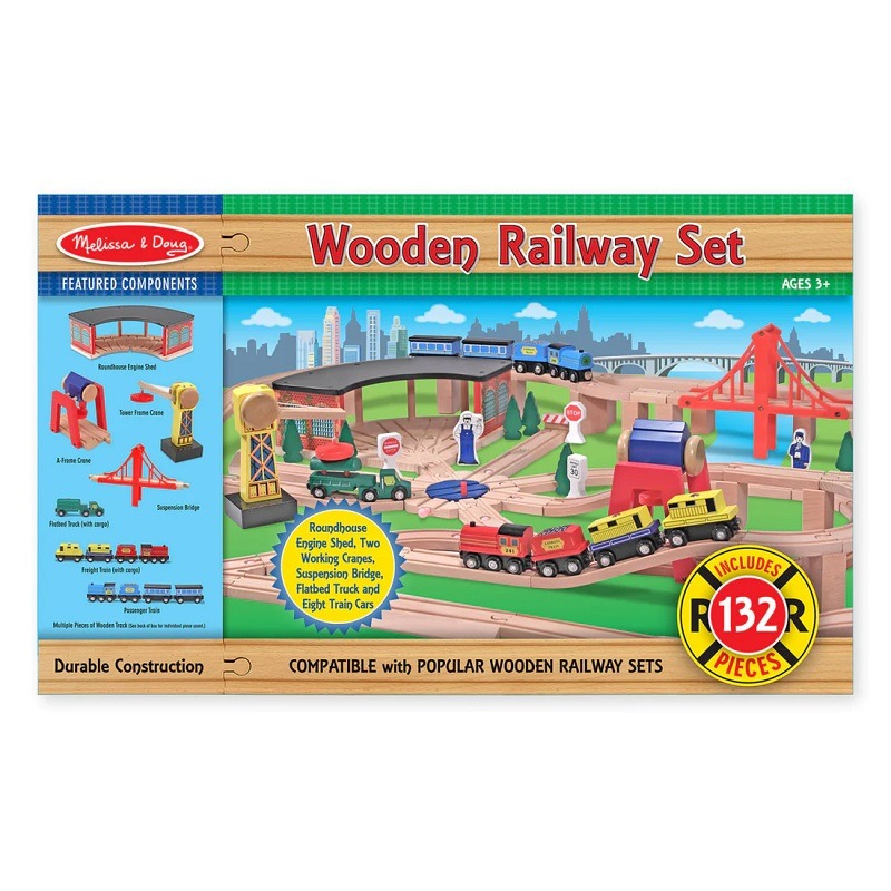 Melissa And Doug Wooden Railway Set
