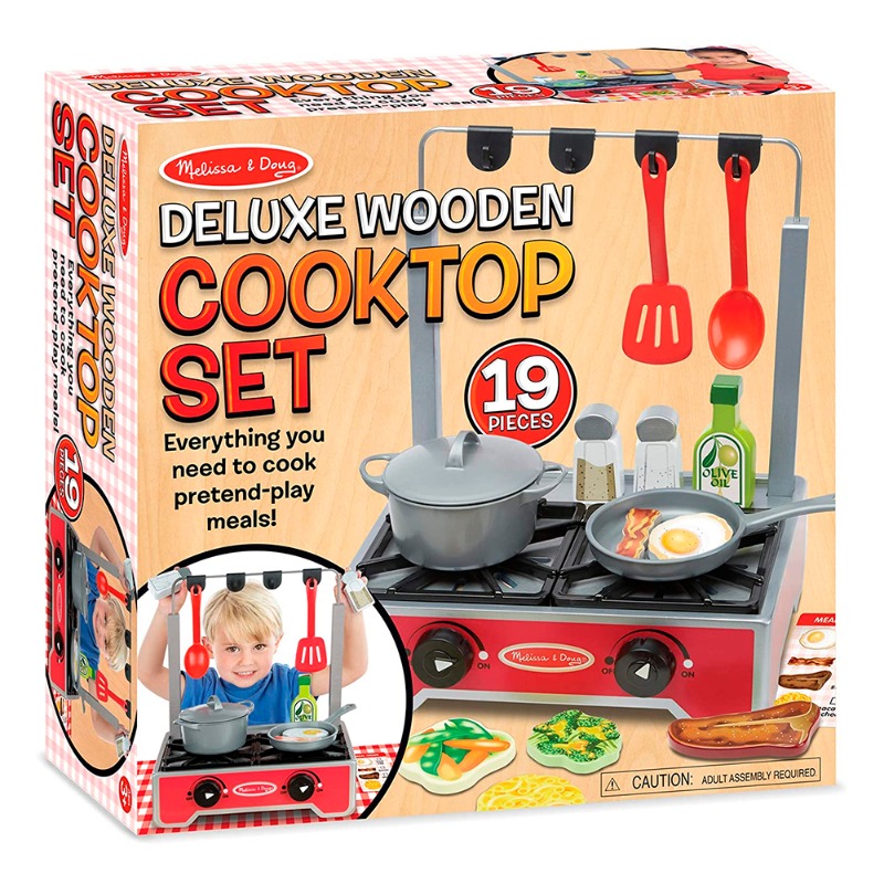 Melissa and Doug Deluxe Wooden Cooktop set