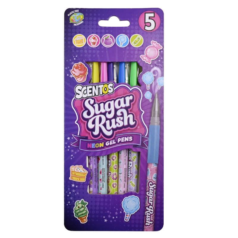 Scentos Sugar Rush Scented 5 Neon Gel Pens