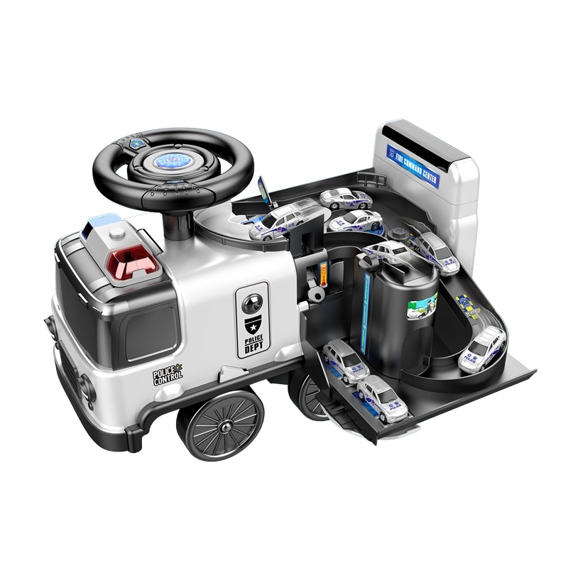 Dearbong 2 In 1 Electric Police Truck Ride On Car