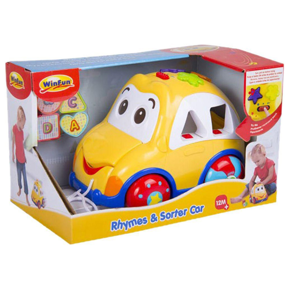 Win Fun Rhymes & Sorter Car - Yellow