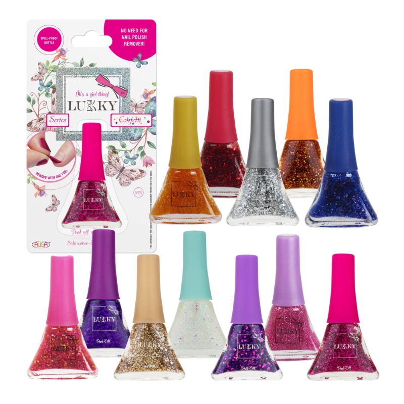 Lukky Peel Off Multi Color Glitter Nail Polish -1pc