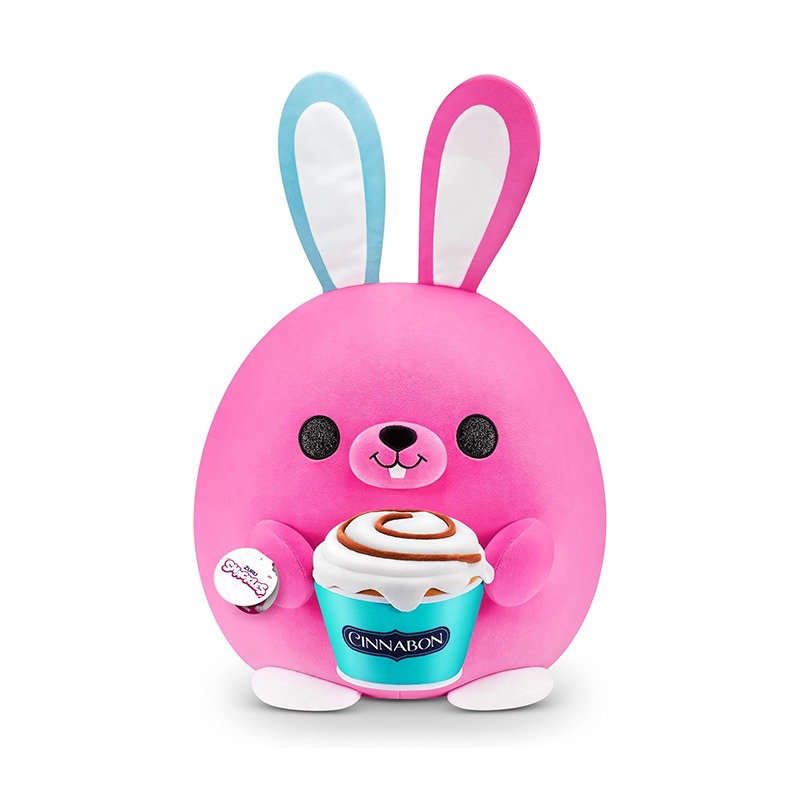 Snackles Medium - Bunny Holding Plush Cinnabon - Pecan