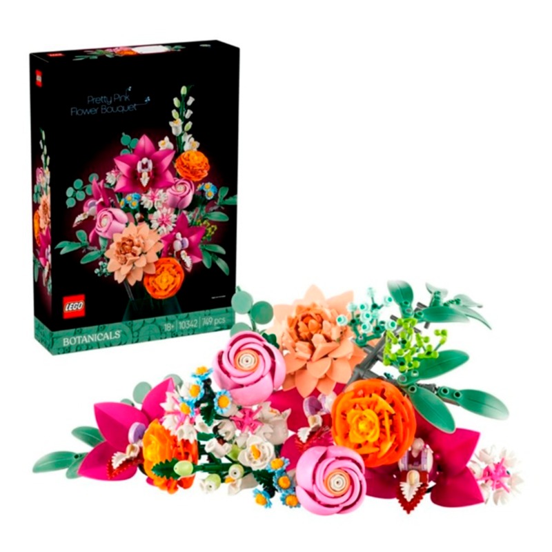 Lego Botanicals Pretty Pink Flower Bouquet Floral Decor - 749 Pcs 10342