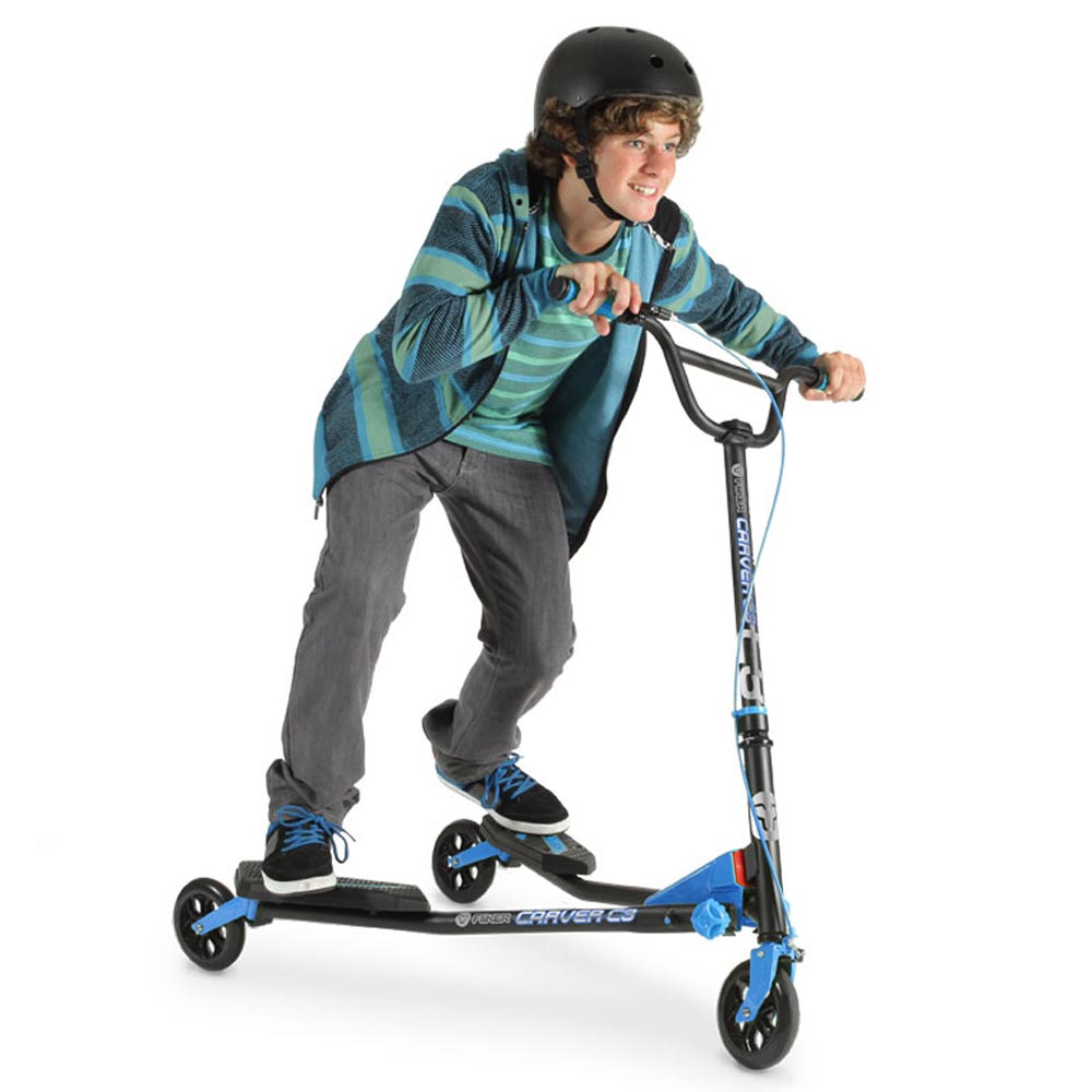 Dabdoob | Yvolution - Y Fliker C3 Carver Scooter - Black/Blue