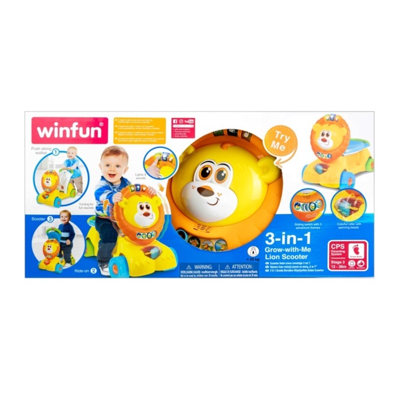 3-in-1 Grow-with-Me Lion Scooter