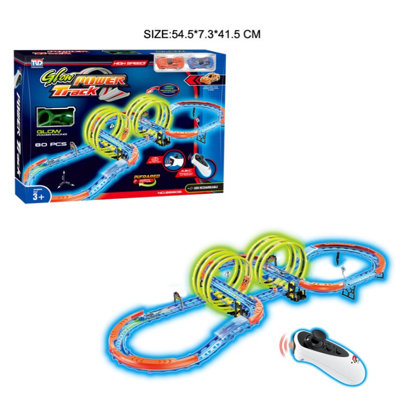 Railway Glow Race Track With Light