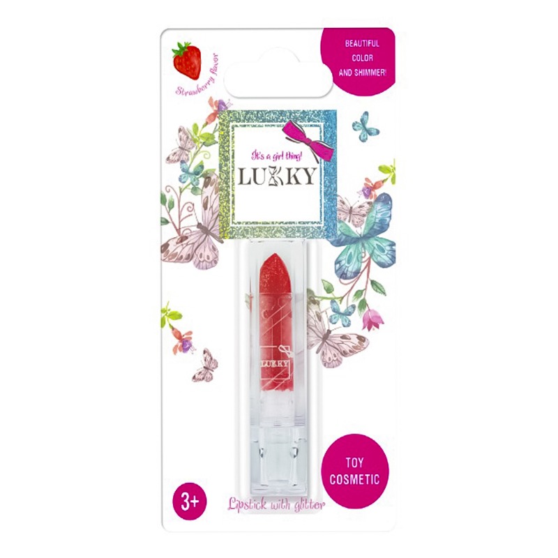 Lukky Strawberry Glitter Lipstick