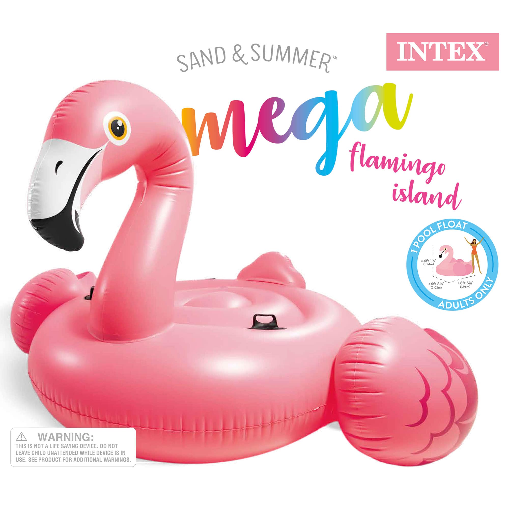 Intex Giant Inflatable Mega Flamingo Island Ride On