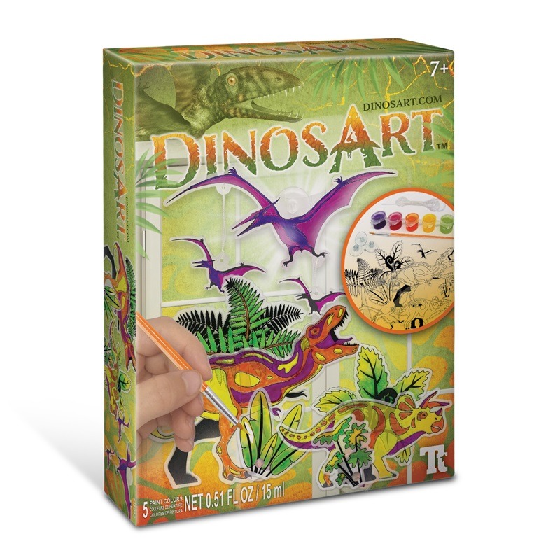Dinos Art - Suncatcher Dinosaurs Coloring Set