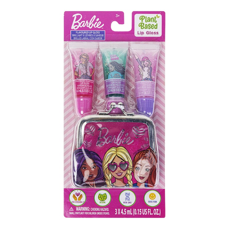 Townley Girl 3 Pack Lip Gloss Tube With Coin Purse Plant Based