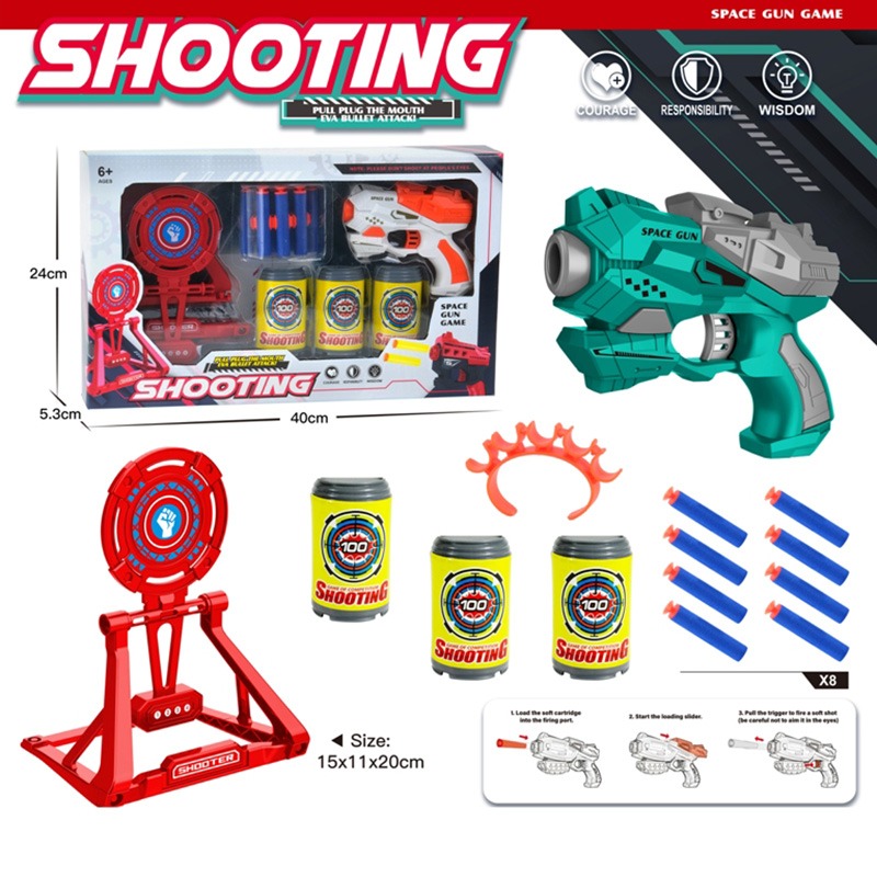 Soft Eva Bullet Gun Set - Green