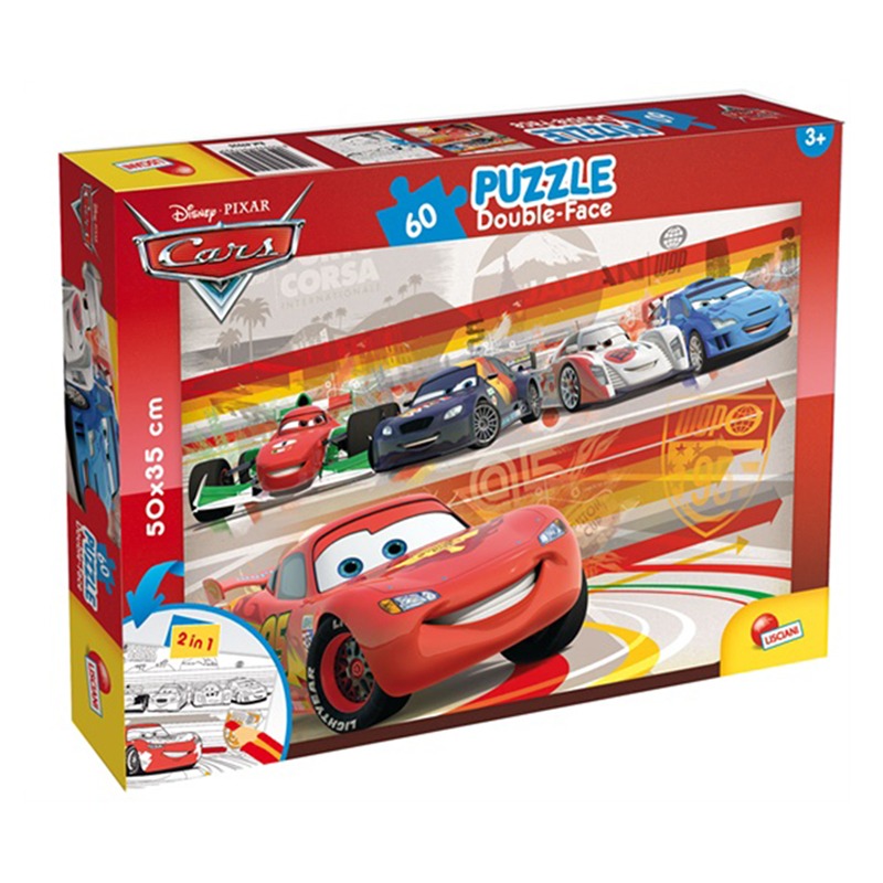 Lisciani - Puzzle Double Face Plus 60 Cars