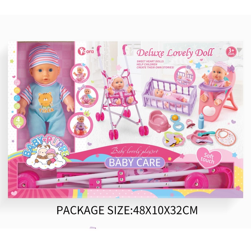 Baby Doll With Carriage - Multicolor