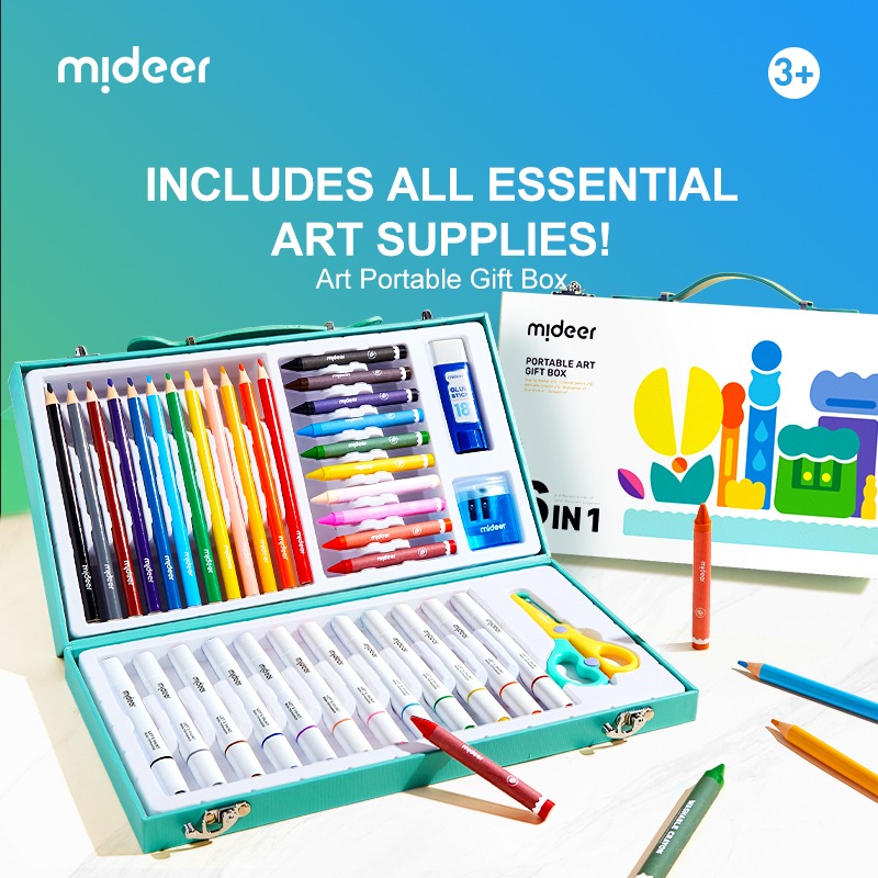 Mideer Portable Art Gift Box 6 In 1 - 37 Pcs