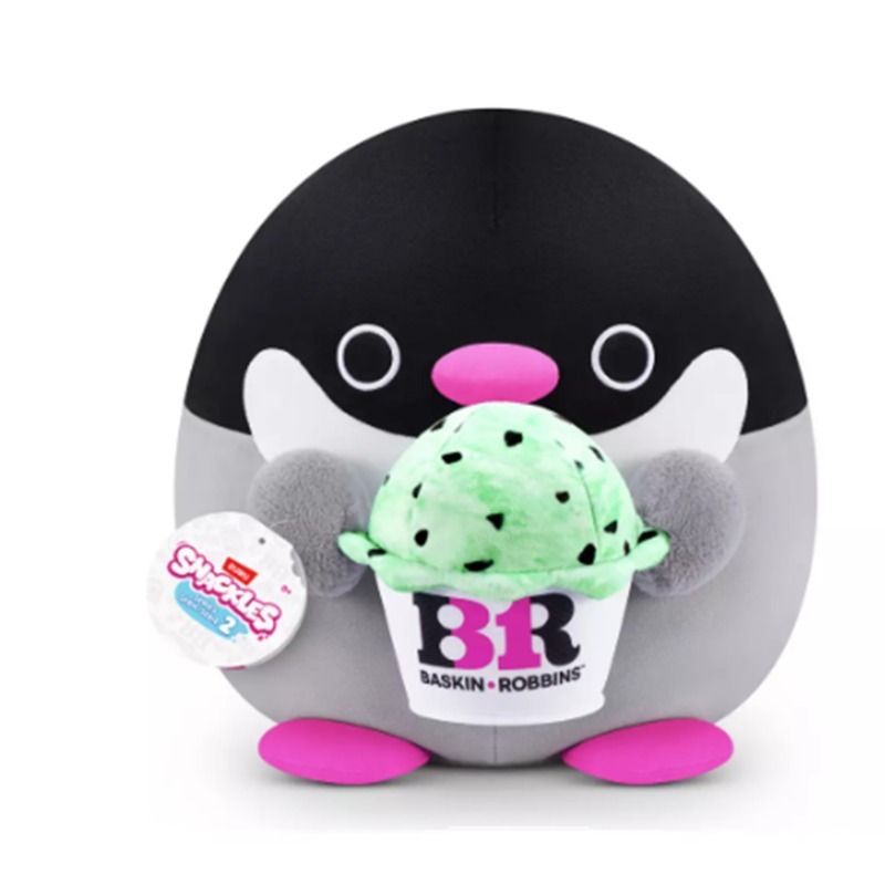Snackles Penguin Plush Toy with Baskin Robbins 8 inch
