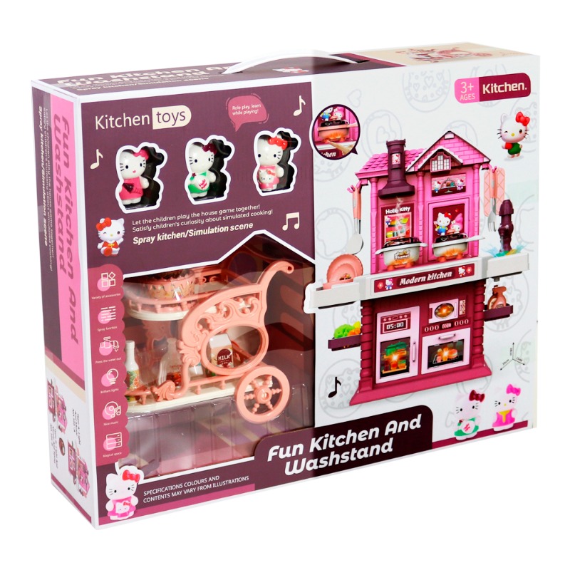 Fun Kitchen And Wash Stand Pretend Toys Playset