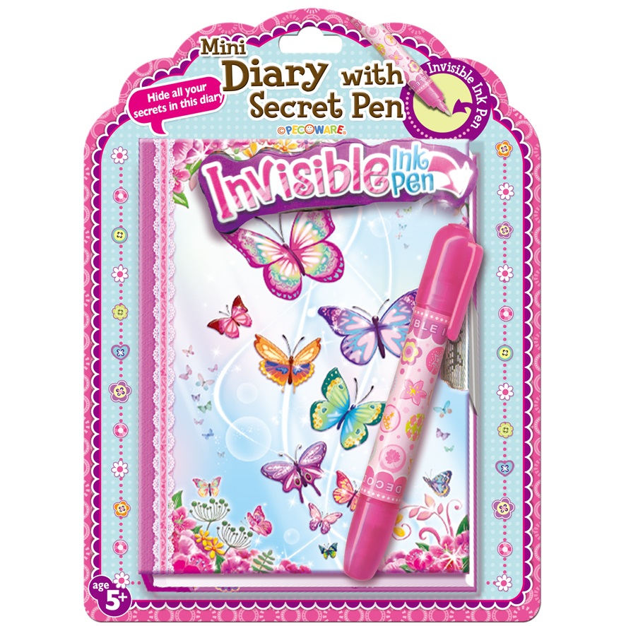 Mini Diary With Secret Pen - Butterfly