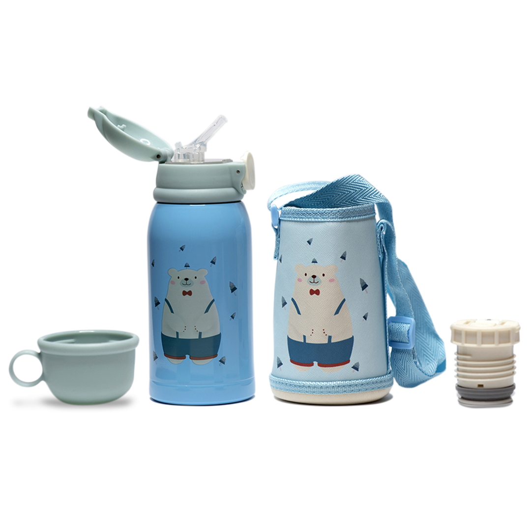 Bonjour Blue Bear Sip Box Standard 450ml Insulated Water Bottle