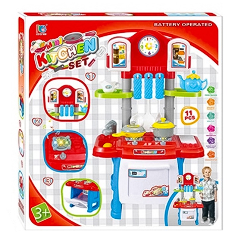 Mini Kitchen Table Set With Music And Light - Red