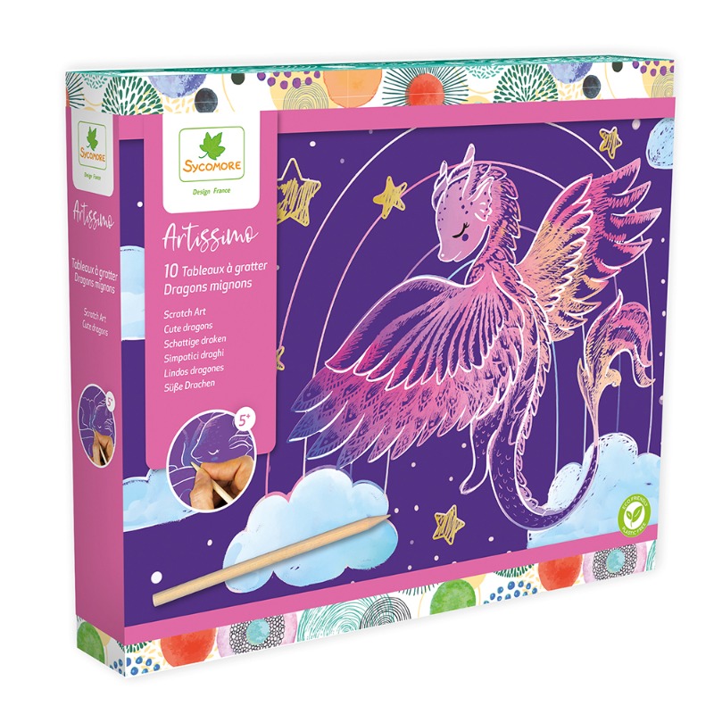 Sycomore Scratchart 10 Cuddly Dragons