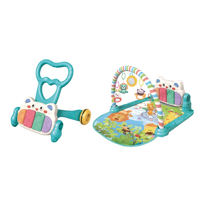 2-in-1 Baby Play Mat And Activity Push Walker