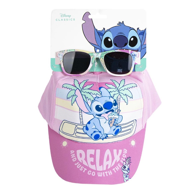 Stitch Sunglasses Set Cap For Kids