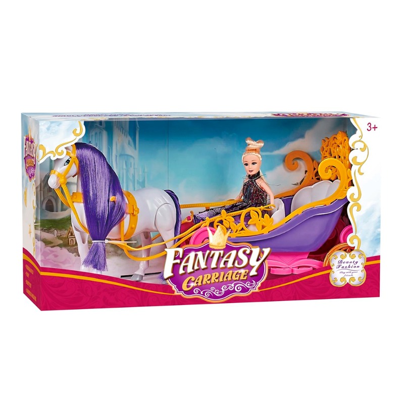 Fantasy Carriage With Doll N Moving Carriage