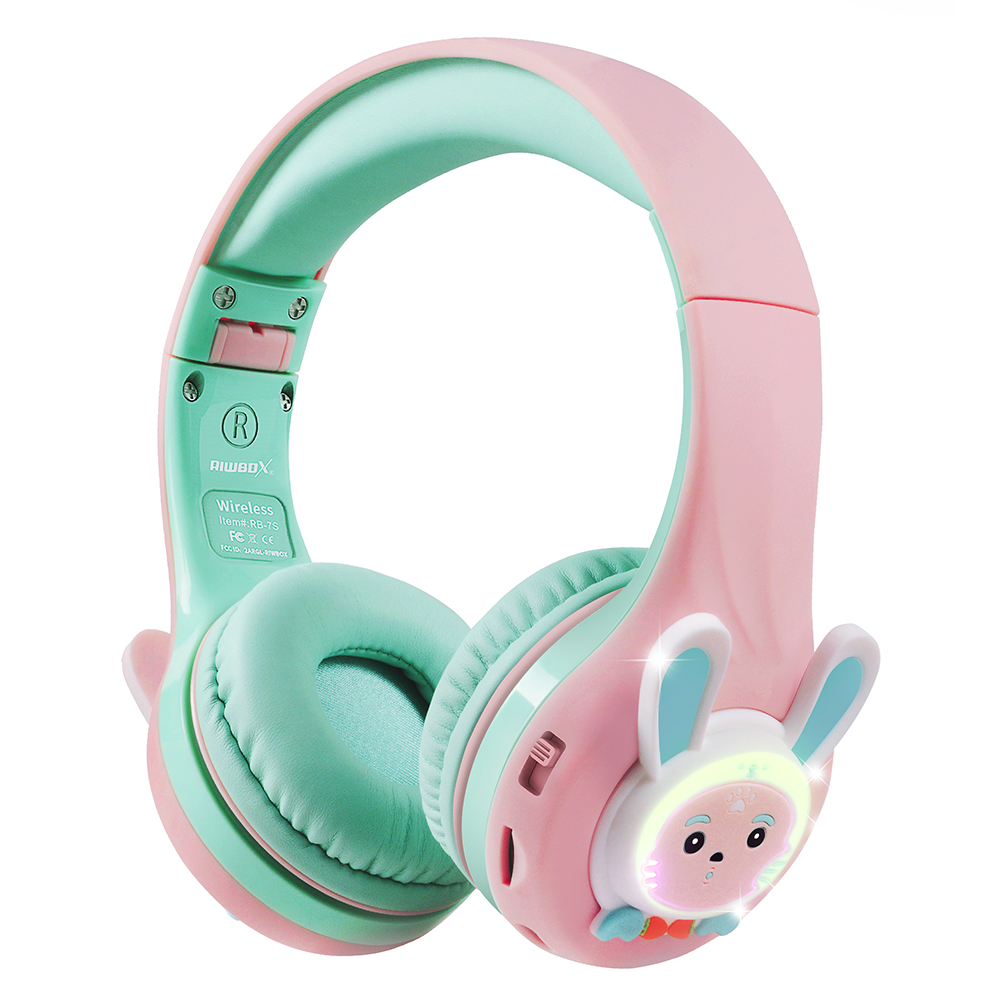 Riwbox Rabbit Bluetooth Headphones - Pink Green