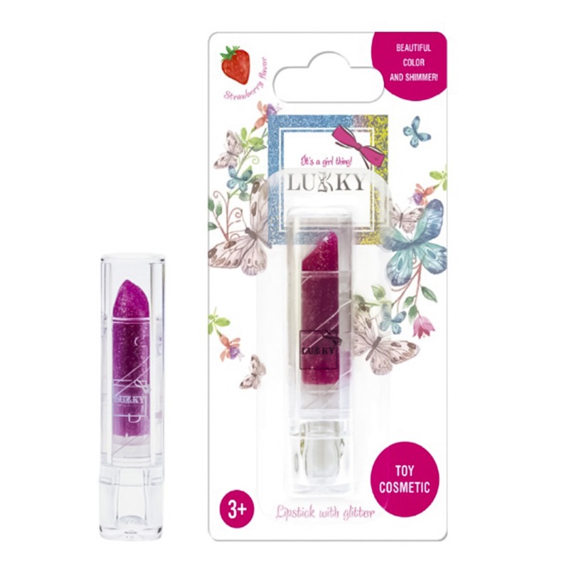 Lukky Strawberry Glitter Lipstick