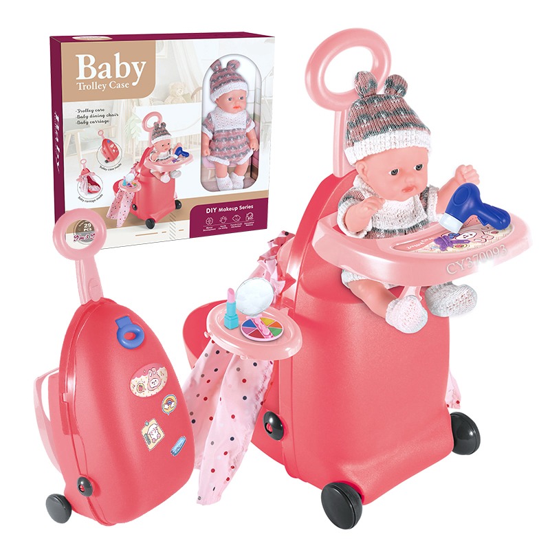 Baby Doll With Trolley Case Set - Multicolor