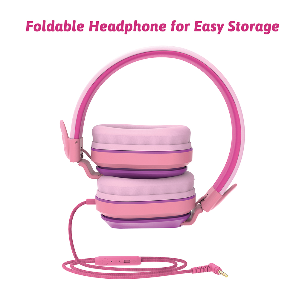 Dabdoob Riwbox Bluetooth Foldable Headphones Purple Pink