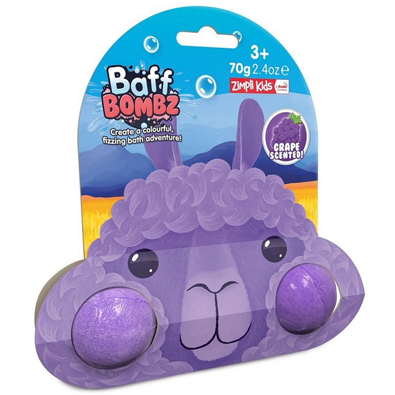Zimpli Kids Baff Bombz Llama - 70G -purple
