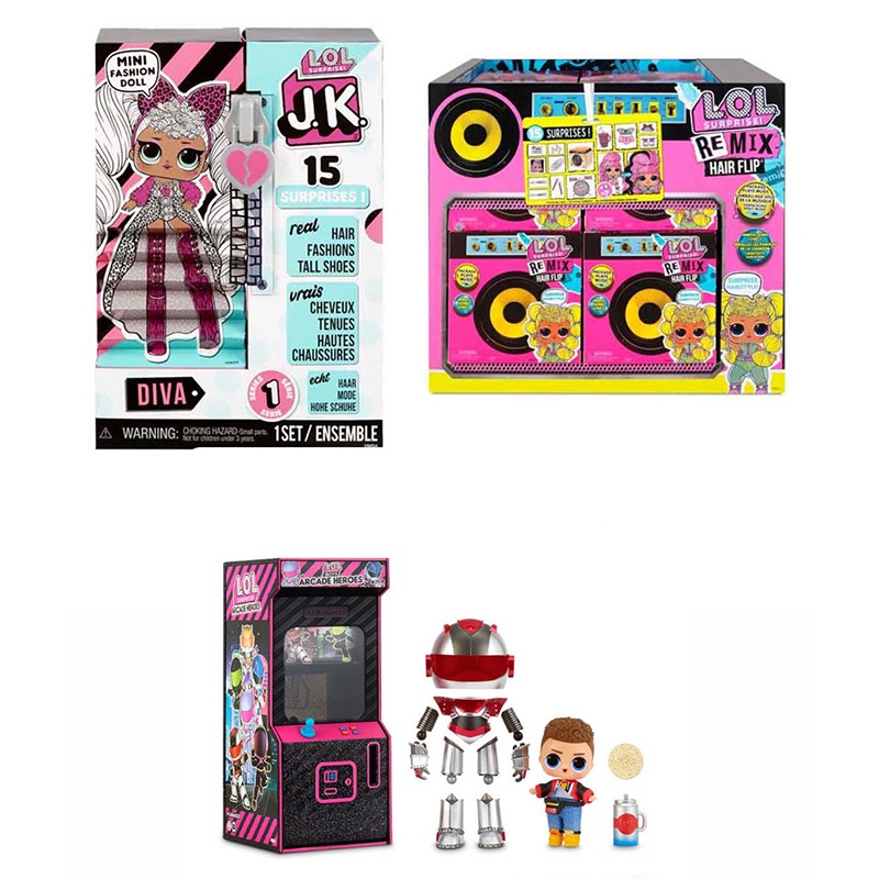 L. O. L Surprise Bundle Arcade Heroes Boy OMG Remix And Diva - 3 Pcs