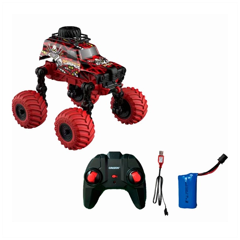 Crazon 2. 4G Scale 1: 18 Foldable Big Wheels RC - Red