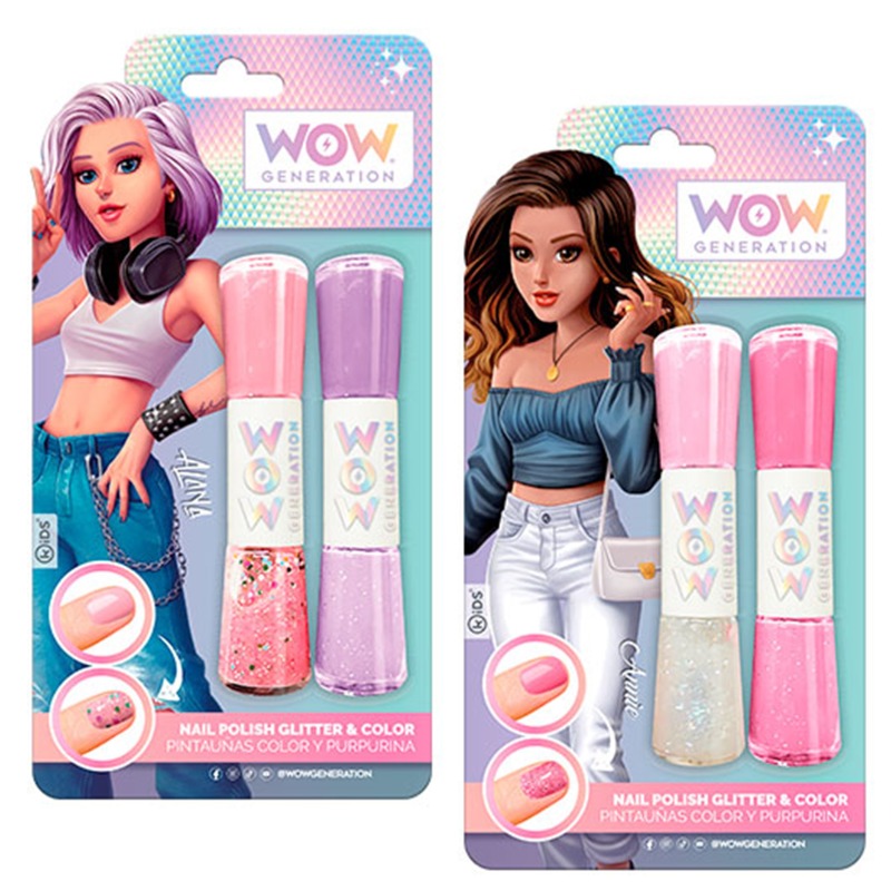 Wow Generation Colorful and Shiny Nail Polish 2pcs - Multi Color