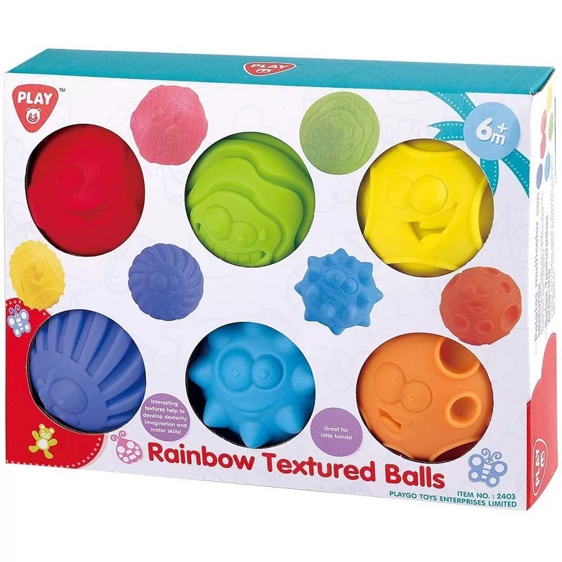 Play Go Rainbow Textured Balls - 6 Pieces