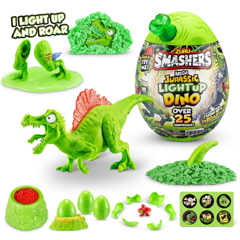 Smasher Mega Dino Combo 2pk Dino Island + Jurassic Light Up Dino Egg