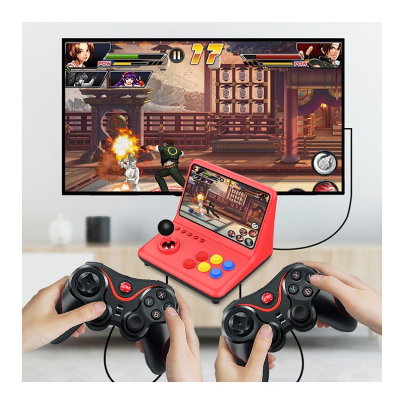 Portable Gaming Device With a 9-inch Screen and 32gb Card – Red