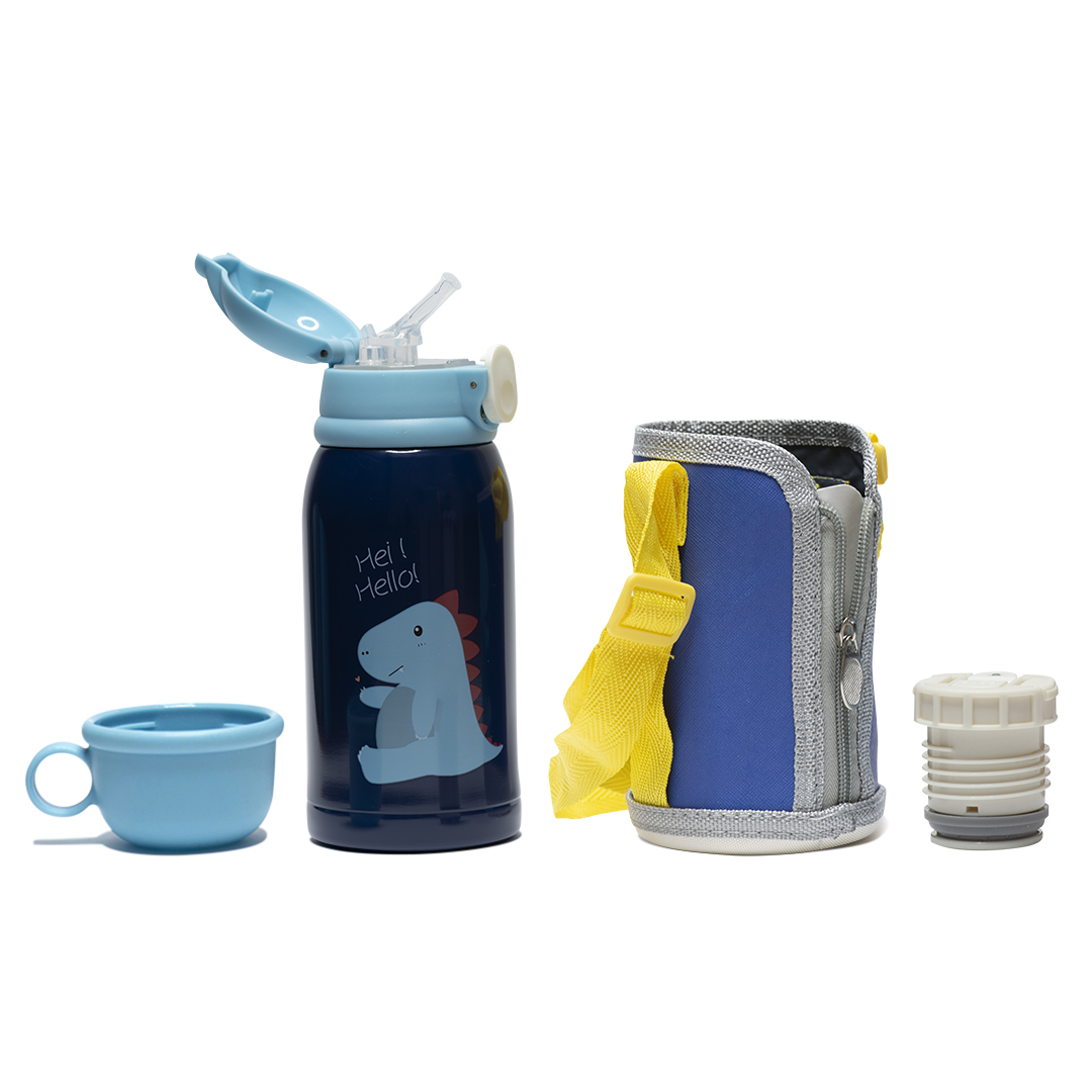 Bonjour Blue Dinosaur Sip Box Standard 450ml Insulated Water Bottle