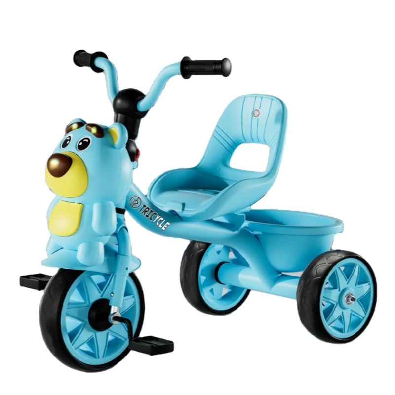 TOBBI Kids Tricycle with Light & Music – Blue