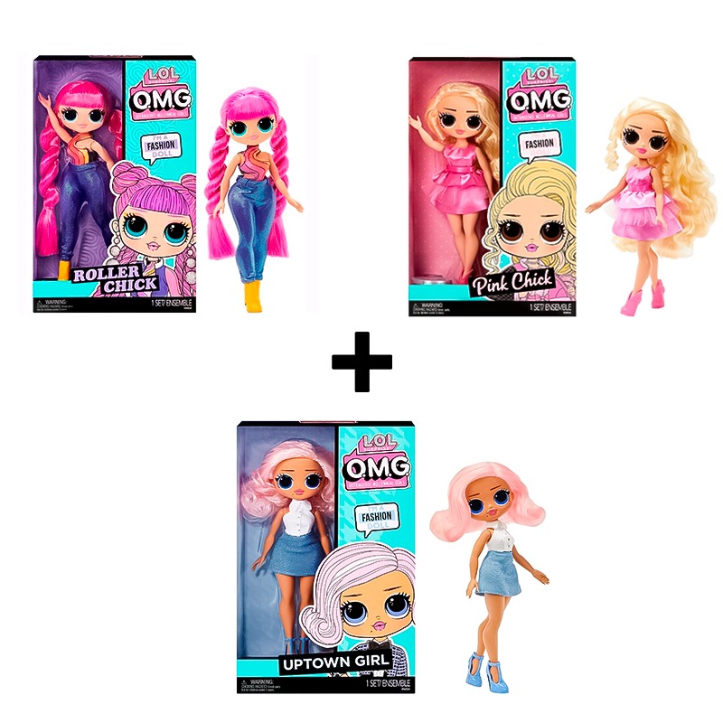Buy 1 Get 2 L. O. L. Surprise Roller Chick + Pink Chick + Uptown Girl