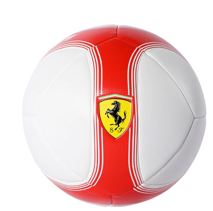 Ferrari Machine Sewing Soccer Ball Size 5 - White With Red