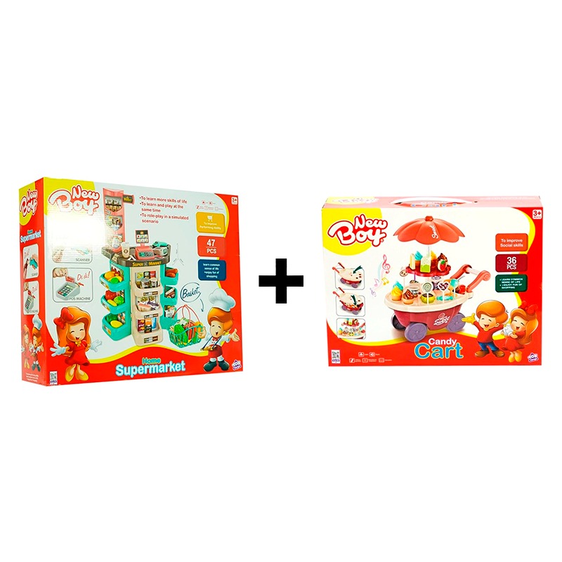 New Boy Home Supermarket + New Boy Candy Cart Set